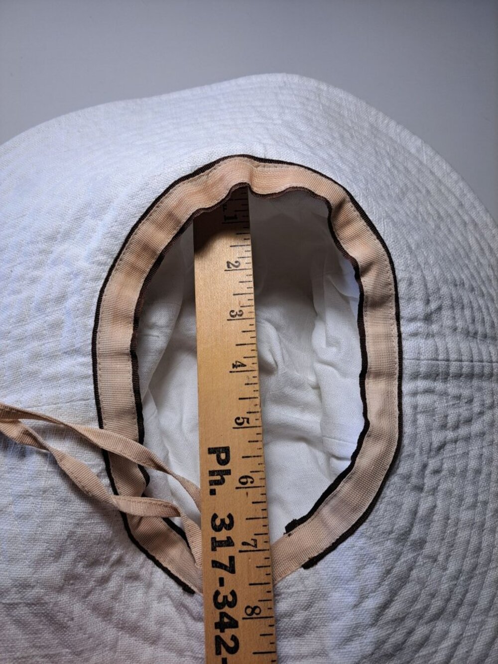 Flora Bella Womens Ivory Wide-Brim Hat Metal Detail Linen Blend Adjustable - Picture 8 of 9